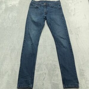 Levi's 512 Skinny Leg Jeans Mens 32x34 Denim Cotton Stretch Dark Wash Slim Fit